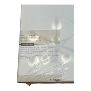 Recollections Photo Box White Glitter Sparkle 1000+ Capacity New Sealed